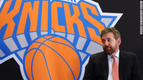 James Dolan at the 2014 the press conference that introduced Phil Jackson as president of the New York Knicks.  