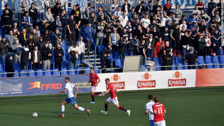 More than 1,700 fans attended the derby in Minsk, Belarus&#39; capital.