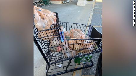 A  Rhode Island police officer bought groceries for an elderly woman who had no food.