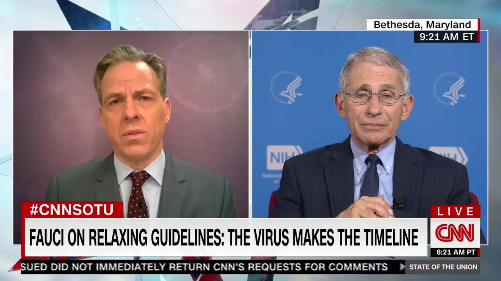 Fauci 'I doubt' US can lift guidelines now CNN Video