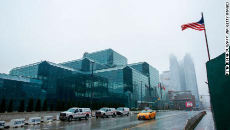 An external view is seen of the Javitz Center on March 29, 2020 in New York City. - The Javits Center is expected to open as field hospital on March 30, 2020. A senior US scientist issued a cautious prediction March 29, 2020 that the novel coronavirus could claim 100,000 to 200,000 lives in the United States. Dr. Anthony Fauci, who leads research into infectious diseases at the National Institutes of Health, told CNN that models predicting a million or more deaths were &quot;almost certainly off the chart.&quot; (Photo by Kena Betancur / AFP) (Photo by KENA BETANCUR/AFP via Getty Images)
