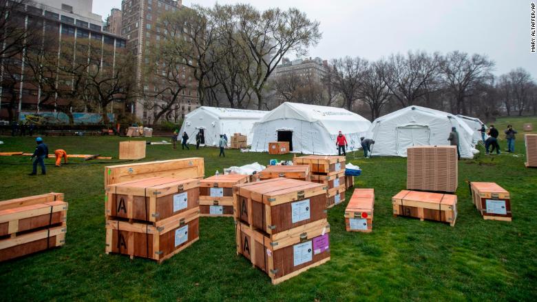 Temporary hospitals set up in Central Park and around NYC