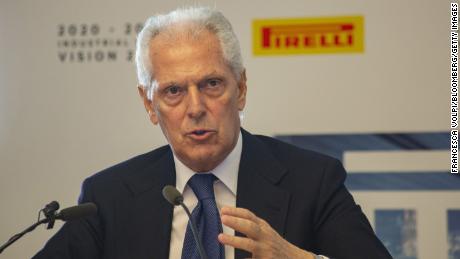 Marco Tronchetti Provera, CEO of Pirelli, in February before he and his employees  began working from home.