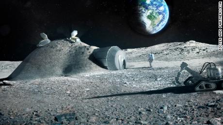 Future moon bases could be built with 3D printers that mix materials such as moon regolith, water and astronauts&#39; urine. 