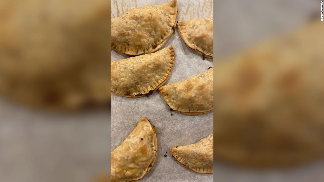 These ham, cheese and onion empanadas were made by &lt;a href=&quot;https://www.instagram.com/quarantinecookingmama/&quot; target=&quot;_blank&quot;&gt;Emily D&#39;Angelica&lt;/a&gt; in New York. &quot;I have always loved to cook, as it is a great anxiety reliever for me in my day-to-day life,&quot; she said. &quot;But now, more than ever, it is making me feel much more productive and proud — and effectively less anxious.&quot;