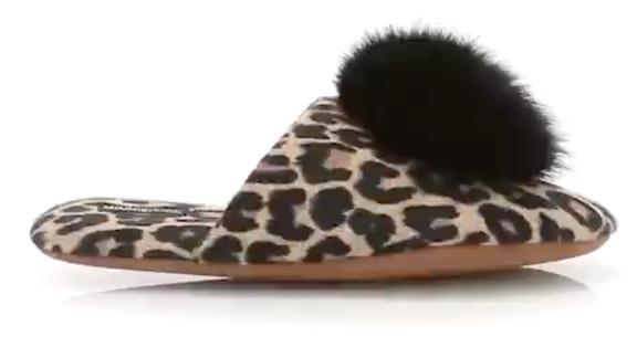 leopard print bedroom slippers