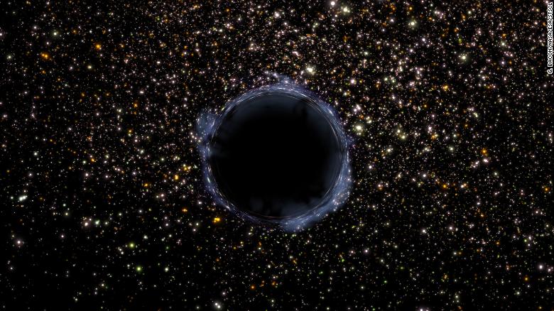 This is an artist&#39;s impression of a black hole found in a star cluster.