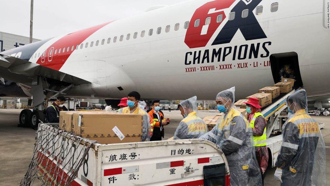 New England Patriots team plane flying 1.2 million N95 masks from China to help ease coronavirus shortages