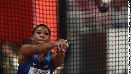 Berry of the United States competes in the Women&#39;s Hammer Throw final day two of 17th IAAF World Athletics Championships.