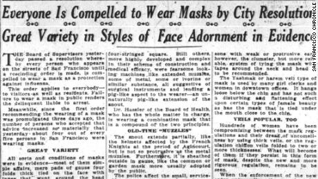Un articol din Cronica din San Francisco din 25 octombrie 1918.
