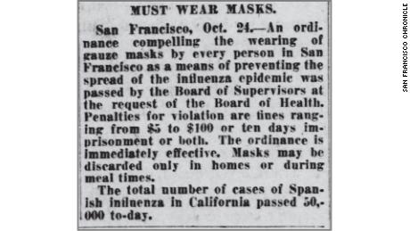 In The 1918 Flu Pandemic Not Wearing A Mask Was Illegal In Some Parts Of America What Changed Cnn