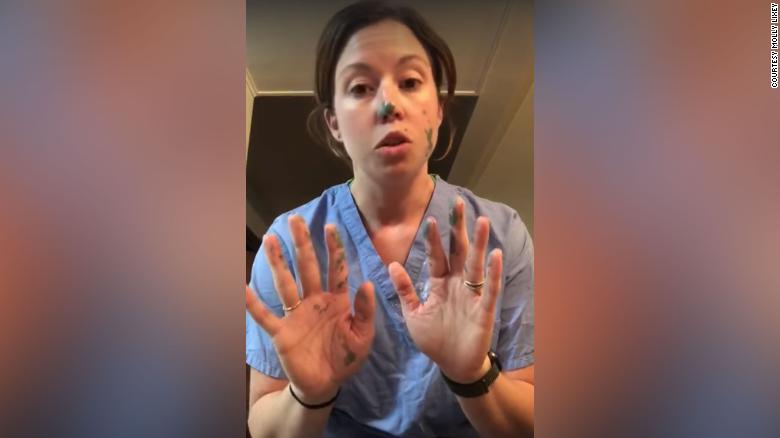 Nurse shows how fast germs spread even with gloves