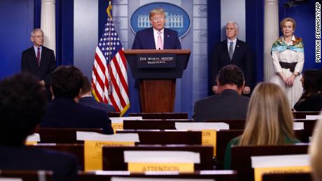 President Donald Trump speaks during a coronavirus task force briefing at the White House, Saturday, April 4, 2020, in Washington. 