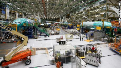 The Boeing production facility in Everett, Washington. The company is cutting about 10% of its workforce, or 16,000 jobs, because of limited demand for commercial aircraft.