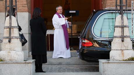 Drive-through funerals are being held in the epicenter of Spain&#39;s coronavirus pandemic