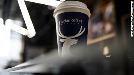 Picture of a cup of coffee at a Luckin Coffee on January 14, 2019. - When Starbucks came to China two decades ago it promised to open a new store every 15 hours. Now a homegrown rival, Luckin Coffee, plans to build a high tech-driven shop every three and a half hours to dethrone the US giant. The Chinese upstart is burning through millions of dollars to lure customers with steep discounts, challenging Starbucks&#39; dominance by targeting office workers and students who prefer to have their java on-the-go or delivered to their doorstep. (Photo by Fred Dufour/AFP/Getty Images)