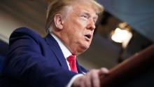 US President Donald Trump speaks during the daily briefing on the novel coronavirus, COVID-19, in the Brady Briefing Room at the White House on April 6, 2020, in Washington, DC. (Photo by MANDEL NGAN / AFP) (Photo by MANDEL NGAN/AFP via Getty Images)