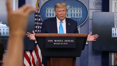 WASHINGTON, DC - APRIL 07: U.S. President Donald Trump speaks to reporters following a meeting of the coronavirus task force in the Brady Press Briefing Room at the White House on April 7, 2020 in Washington, DC. The president today removed the independent chairman of a committee tasked with overseeing the roll out of the $2 trillion coronavirus bailout package. (Photo by Chip Somodevilla/Getty Images)