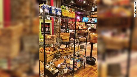 Hill Country, in New York City, is selling groceries to customers.