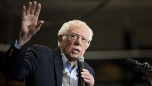 Senator Bernie Sanders, an Independent from Vermont and 2020 presidential candidate, speaks during the 'Bernie Beats Trump' Get Out The Vote Concert Rally in Durham, New Hampshire, U.S., on Monday, Feb. 10, 2020.