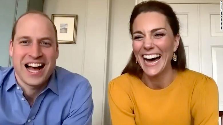 Watch Prince William and Kate video call students