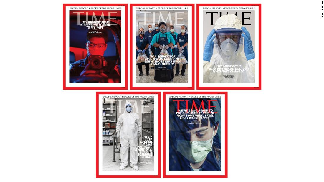 This week's Time magazine cover spotlights coronavirus front line workers, from cafeteria employees to paramedics