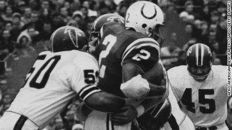 Tim Brown of the Baltimore Colts in action on April 12, 1968. 