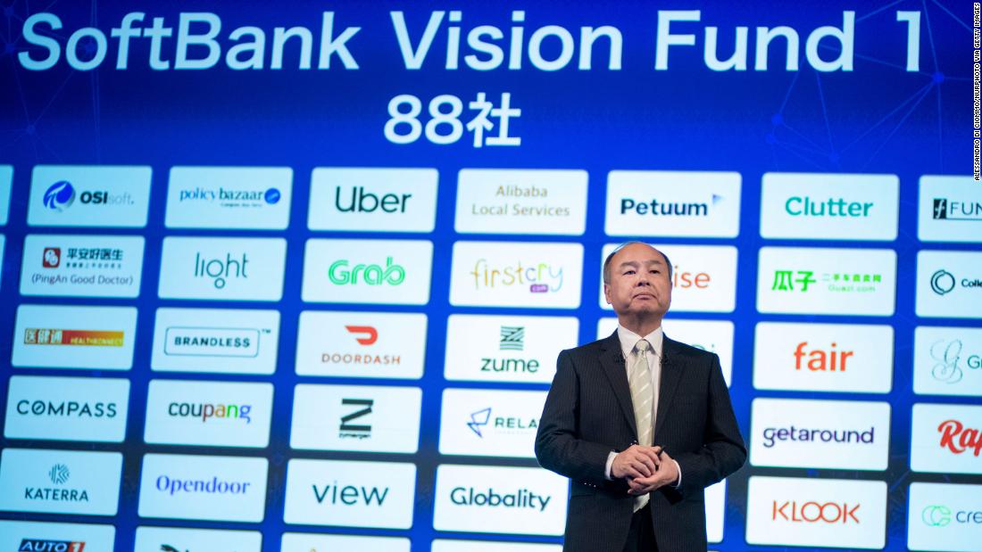 SoftBank warns of huge loss as value of tech startups collapses