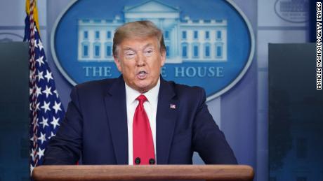 US President Donald Trump speaks during the daily briefing on the novel coronavirus, which causes COVID-19, in the Brady Briefing Room at the White House on April 13, 2020, in Washington, DC. (Photo by MANDEL NGAN / AFP) (Photo by MANDEL NGAN/AFP via Getty Images)