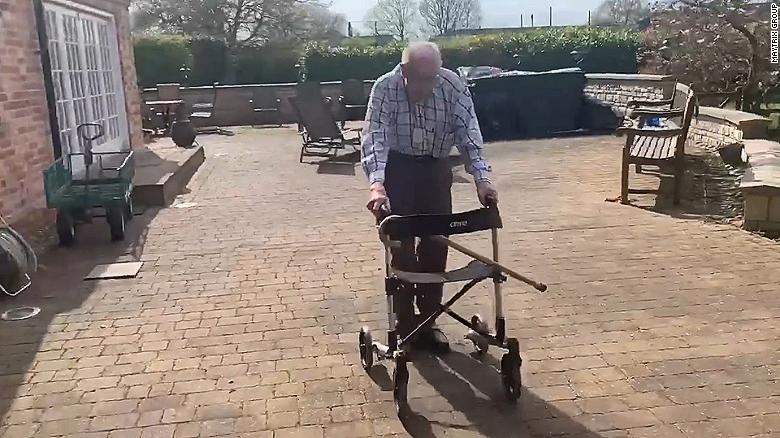 99 year old veteran raises millions walking in his garden