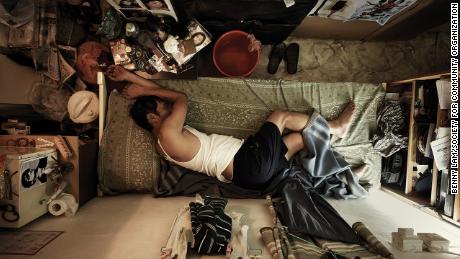 A handout photograph from the Society for Community Organization shows the inside of one of Hong Kong's &quot;cage homes.&quot; 