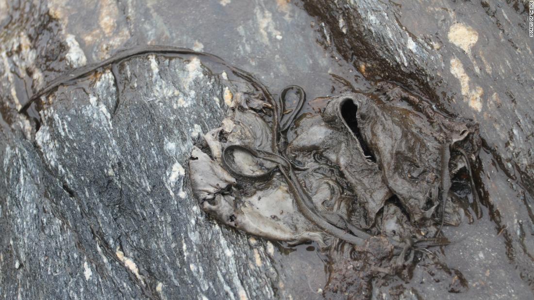 This shoe, dated to the 10th century AD, was made from animal hide. Hair on the outside of the shoe gave it better grip on the snow. 