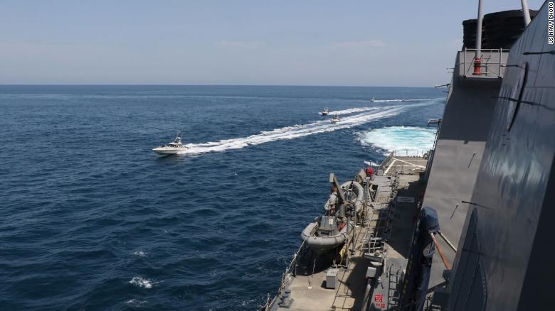 US Coast Guard ship fired around 30 warning shots at Iranian fast boats in latest tense encounter