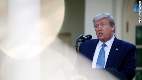 President Donald Trump speaks about the coronavirus in the Rose Garden of the White House, Wednesday, April 15, 2020, in Washington.