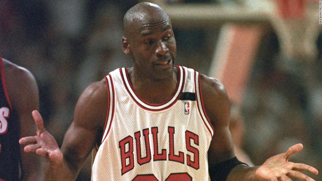 Jordan famously shrugs his shoulders after hitting another 3-pointer during the 1992 NBA Finals versus Portland. Jordan was red-hot during the first half of Game 1, scoring a Finals-record 35 points on six 3-pointers. He finished the game with 39 points and the Bulls went on to win easily.