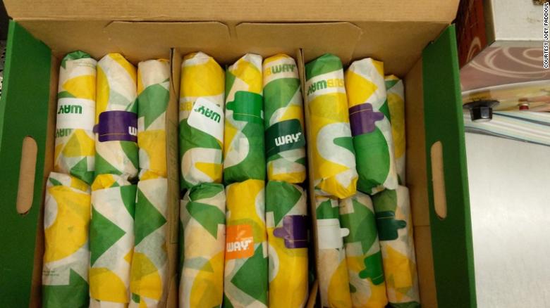Five thousand Subway sandwiches were donated to University Hospital staff in Cleveland, Ohio.