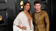 LOS ANGELES, CALIFORNIA - JANUARY 26: (L-R) Priyanka Chopra and Nick Jonas attend the 62nd Annual GRAMMY Awards at Staples Center on January 26, 2020 in Los Angeles, California. (Photo by Amy Sussman/Getty Images)