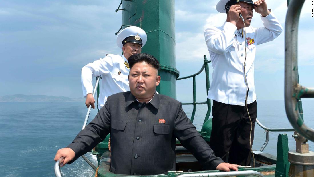Kim inspects a submarine in this undated photo released by North Korea&#39;s state-run news agency in June 2014.