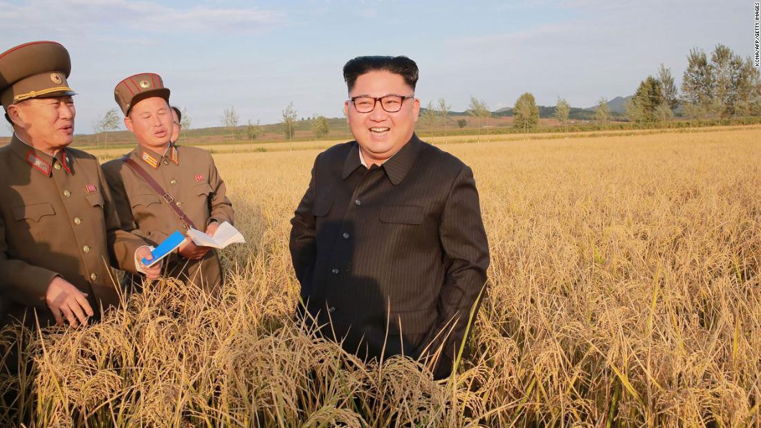 Kim visits a farm in this September 2017 photo released by the Korean Central News Agency.