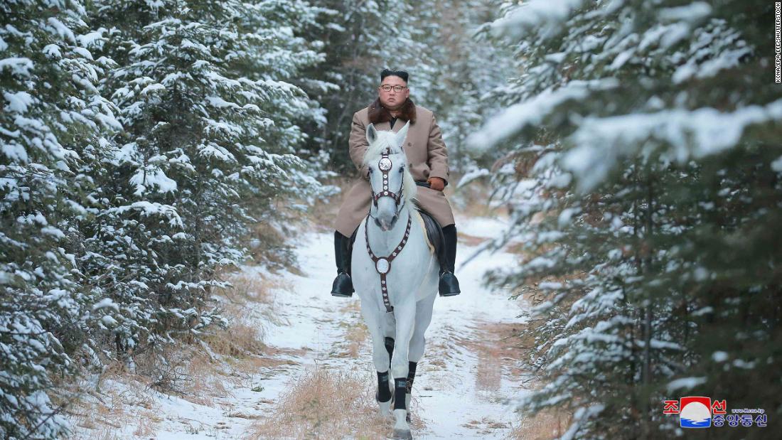 Kim rides a white horse in this photo released in October 2019 by the state-run Korean Central News Agency. He was riding during the first snow at Mount Paektu, a snowy mountain considered sacred to many Koreans. &lt;a href=&quot;https://www.cnn.com/2019/10/15/asia/north-korea-kim-horse-intl-hnk-scli/index.html&quot; target=&quot;_blank&quot;&gt;The mountain is an important propaganda piece for North Korea,&lt;/a&gt; as the Kim dynasty has absorbed its mythology into the family&#39;s own lore and deification.
