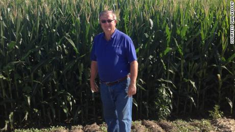 Dan Kelley on his farm near Normal, Illinois.