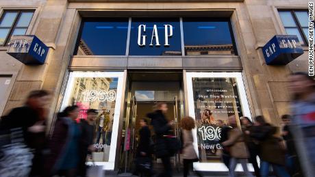 An exterior view of fashion retailer Gap's Oxford Street store on February 11, 2016 in London.