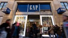 An exterior view of fashion retailer Gap&#39;s Oxford Street store on February 11, 2016 in London.