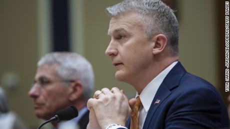 Rick Bright, deputy assistant secretary for preparedness and response for Health and Human Services (HHS), listens during a House Oversight and Investigations Subcommittee hearing in Washington, D.C., U.S., on Thursday, March 8, 2018. The committee is looking for answers on how to improve preparedness during this year&#39;s particularly severe flu season and the effectiveness of vaccines. Photographer: Toya Sarno Jordan/Bloomberg via Getty Images