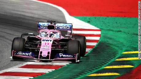 SPIELBERG, AUSTRIA - JUNE 30: Sergio Perez of Mexico driving the (11) Racing Point RP19 Mercedes on track during the F1 Grand Prix of Austria at Red Bull Ring on June 30, 2019 in Spielberg, Austria. (Photo by Bryn Lennon/Getty Images)