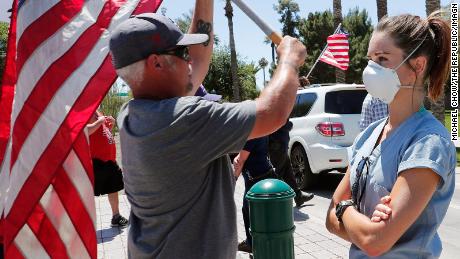 ICU nurse Lauren Leander attended protest in support of fellow healthcare works and coronavirus patients.