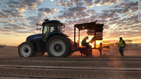 A tractor is seen on McClendon Selects, an organic family farm in Peoria, Arizona. 