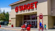 target store exterior shopping with credit cards