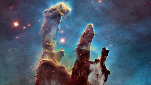 Astronomers combined several Hubble images taken in 2014 to create an upgraded view of the Hubble's iconic 1995 