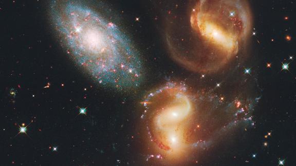 This group of galaxies is about 290 million light years from Earth. It's named for its discoverer, French astronomer Edouard Stephan, who first spotted it in 1877.